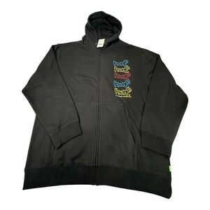 HUF Drop Out Stack F/Z Hoodi Black XXL Full Zip Sweatshirt Mens